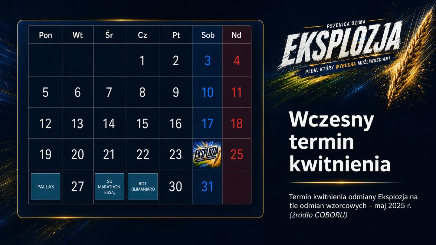 Slajd premium z terminem kwitnienia odmiany Eksplozja
